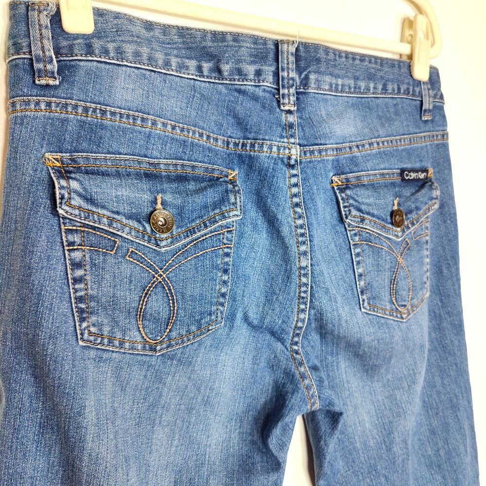 Calvin Klein Jeans Lean Boot Bootcut Denim Jeans Blue 12x32 Y2K Cotton Lycra